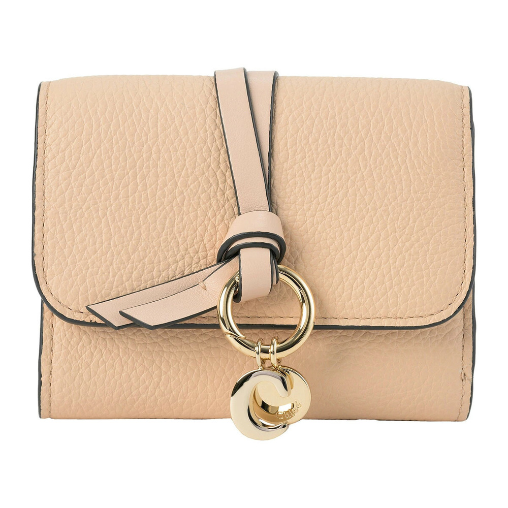 Chloe Trifold Wallet Alphabet Leather Pink